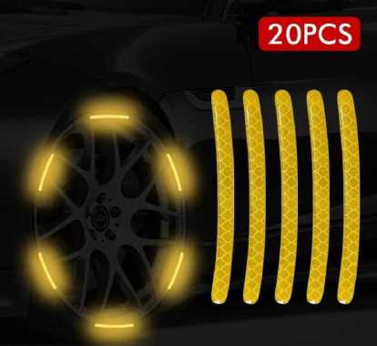 (1 Set 20pcs)Sticker Glow In The Dark Mobil Motor / Stiker Strip Reflektif Velg Mobil Motor Universa