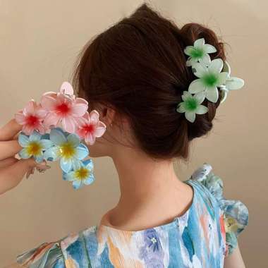 OEM SK-C1152 Jepit Rambut 3 Bunga Kamboja Frangipani Hairclip / Hair Claw Jedai Kamboja Bali Triplet