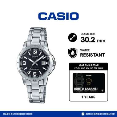 CASIO LTP-V004D-1B2UDF General Jam Tangan Wanita [Original] Silver - Black