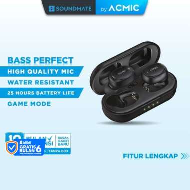 ACMIC ZENDIO MINI TWS Extra Bass Gaming Headset Bluetooth Earphone Black