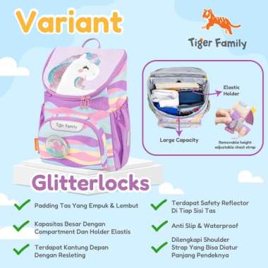 JOURNEY : TIGER FAMILY Ergonomic Bag - Backpack Tas Ransel Sekolah Anak Untuk Kesehatan Glitterlock