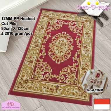 Tren-D-rugs Karpet lantai bulu permadani kamar tidur ruang tamu 80 cm x 120 cm - NMs Sauqi Merah