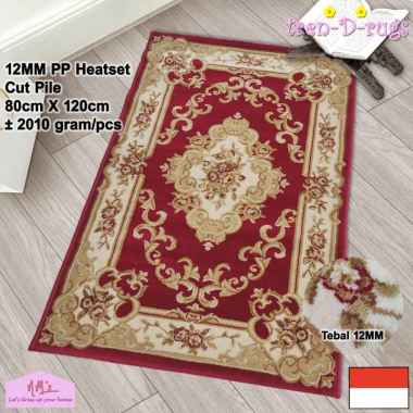 Tren-D-rugs Karpet lantai bulu permadani kamar tidur ruang tamu 80 cm x 120 cm - NMs Heyza Merah