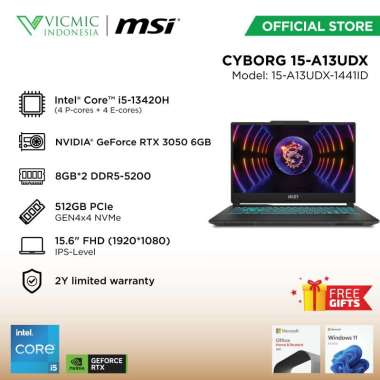 MSI CYBORG 15 A13UDX 1441ID [INTEL I5-13420H/ 8+8GB/ 512GB/ RTX3050 4GB/ 15,6" FHD IPS/ WIN11HOME/ O