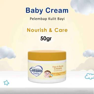 Cussons Baby Cream Face & Body Nourish & Care 50gr Menutrisi Kulit Bayi