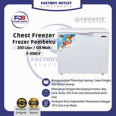 FRIGIGATE F-300LV F 300 LV Chest Freezer Kulkas Pembeku 250 Liter - ONLY JABODETABEK JAKARTA - TANGE