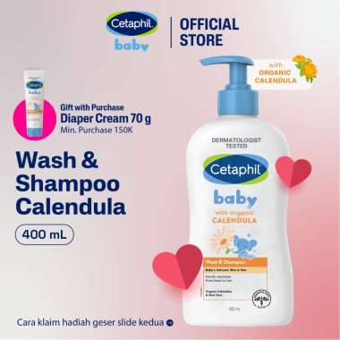 Cetaphil Baby Wash & Shampoo with Organic Calendula 400ml