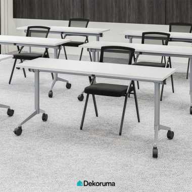 Dekoruma FRENCO Meja Training Lipat Portabel / Meja Pelatihan Particle Board160x50CM - Putih
