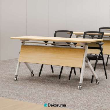 Dekoruma FRENCO Meja Training Lipat Portabel / Meja Pelatihan Particle Board 160x50CM - Coklat