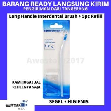 1 Box Mix 4 Size Interdental Brush 2in1 Sikat Gigi Ortho Behel Kawat Long Handle Set