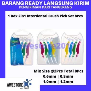 1 Box Mix 4 Size Interdental Brush 2in1 Sikat Gigi Ortho Behel Kawat 1 Box Mix 4Size