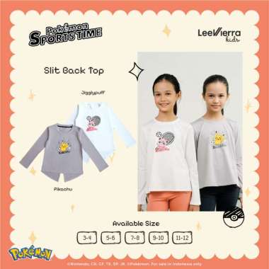 Pokémon Slit Back Top, Baju Olahraga Anak Jigglypuff 11-12