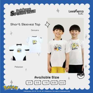 Pokémon Short Sleeves Top, Baju Olahraga Anak 11-12 Zeraora