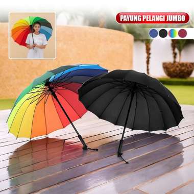 OEM SK-C1158 Payung 16 Jari Polos Buka Otomatis Gagang Lurus Payung Golf Payung Hujan / Payung Pelan