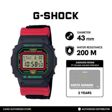 Jam Tangan Pria Casio G-SHOCK DW-5600THC-1DR hitam merah hijau