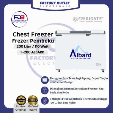 FRIGIGATE F-200 F200 ALBARD Chest Freezer Kulkas Pembeku 200 Liter - ONLY JABODETABEK JAKARTA - TANG