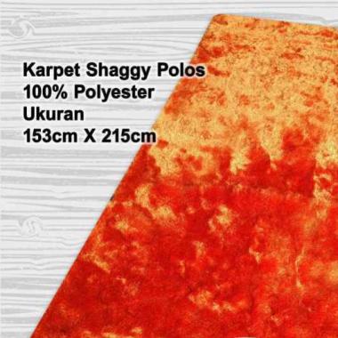 Tren-D-rugs - Karpet Shaggy Polos 100% Polyester 153 cm x 215 cm Orange
