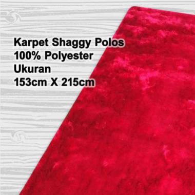 Tren-D-rugs - Karpet Shaggy Polos 100% Polyester 153 cm x 215 cm Red