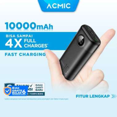 ACMIC DIGIMAX 10000mAh Powerbank Mini 22.5W Fast Charging Type C - 10000mah Black