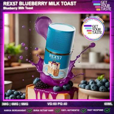 Liquid REX57 Blueberry Milk Toast 60ML Freebase REX 57 by Hero57 x Vape Brand 9MG 60ML