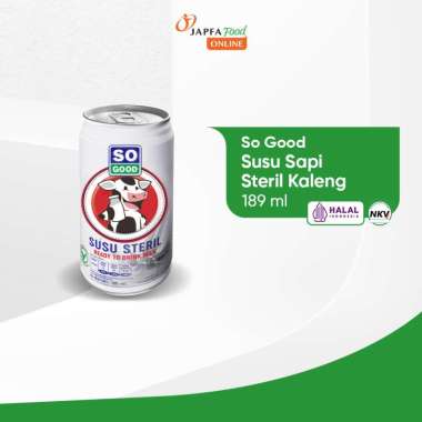 So Good Susu Sapi Steril Kaleng / Can 189ml
