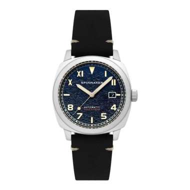 Jam Tangan Pria Spinnaker Hull SP-5071-02 California Cobalt Blue Dial Black Leather Strap
