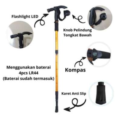 ENERGIA Model Tanduk 3 Step Trekking Pole Tongkat Hiking TGT4-BIRU