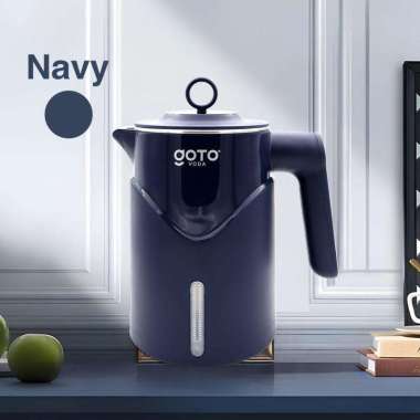 Goto Voda Teko Listrik Pemanas Air Electric Kettle Stainless Steel 2L NAVY
