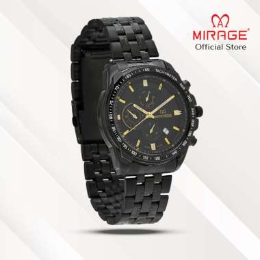 Mirage Jam Tangan Pria Analog 8883 M Full Black Original Stainless Plat Hitam