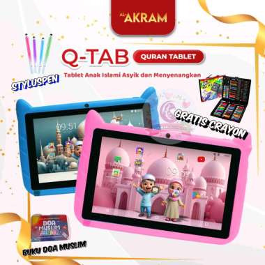 QTAB QURAN TAB Q-TAB TABLET EDUKASI ANAK TAB ANDROID ANAK AL AKRAM GARANSI RESMI BLUE
