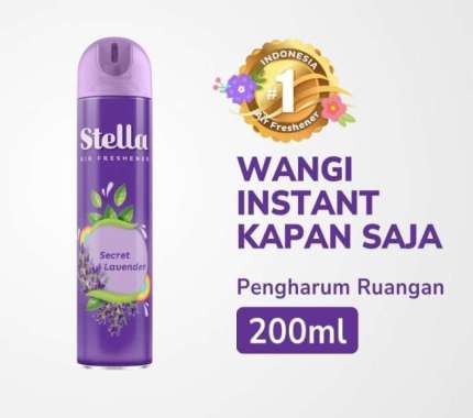 STELLA AEROSOL 200ML/STELLA SEMPROT 200ML/STELLA PENGHARUM RUANGAN SECRET LAVENDER