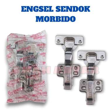 1 PASANG Engsel Sendok Lemari Hidrolis TWIN MORBIDO ELCO Slow Motion Soft Close Diameter 35 MM E.MOR