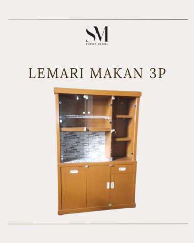 LEMARI MAKAN 3P FULL KACA TP