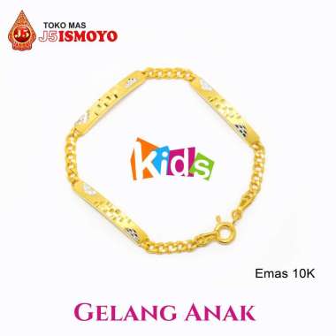 Gelang Emas Mas Asli Model Rantai Plat 3 Anak J5 Ismoyo