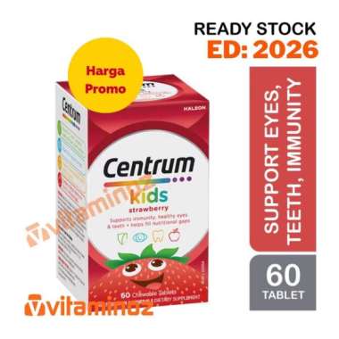 Centrum Kids Strawberrry Vitamin Anak [60 Chewable Tab]