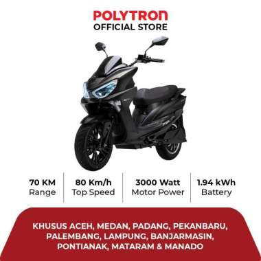 Polytron Fox S Electric Sepeda Motor Listrik - OTR Aceh, Medan, Padang, Pekanbaru, Palembang, Lampun