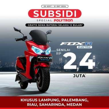 Polytron Fox R Electric Sepeda Motor Listrik - OTR Medan, Pekanbaru, Lampung, Palembang dan Samarind