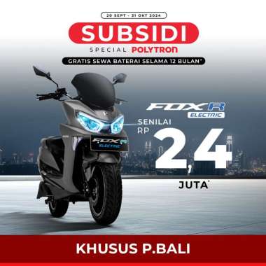 Polytron Fox R Electric Sepeda Motor Listrik - OTR Bali Grey Matte