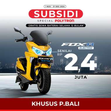 Polytron Fox R Electric Sepeda Motor Listrik - OTR Bali Bumble Bee Yellow