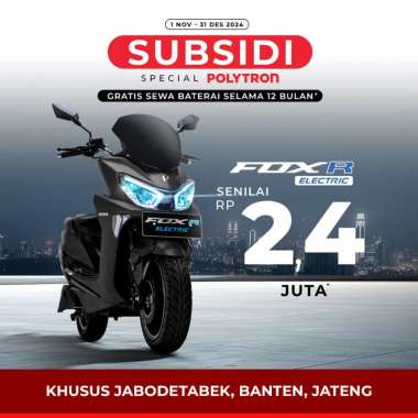 Polytron Fox R Electric Sepeda Motor Listrik - OTR Jabodetabek - Banten - Jateng Black Gloss