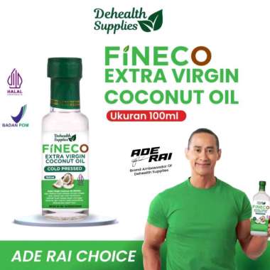 FINECO Extra Virgin Coconut Oil 100ml KACA - EVCO Dehealth Supplies VCO 100ml Kaca