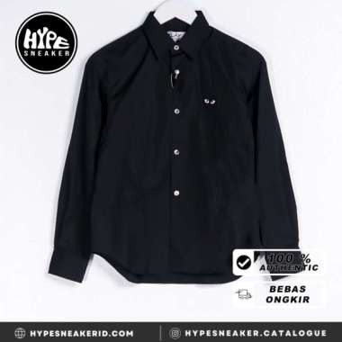 Kemeja CDG PLAY BLACK HEART BLACK LONG SHIRT 100% ORIGINAL XL