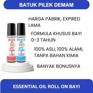 [HARGA TERMURAH + BONUS] Desla Cough & Flu Bayi Atasi Batuk Pilek Essential Oil Roll On Baby
