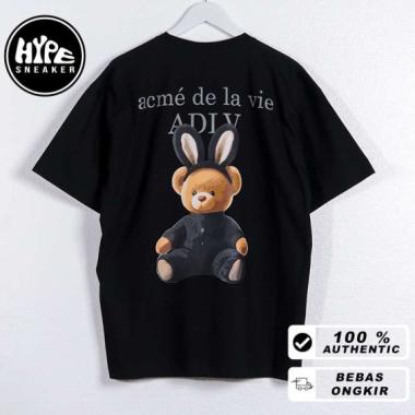 Kaos ADLV FUZZY BEAR BUNNY BROWN BLACK T-SHIRT 100% ORIGINAL Size 2