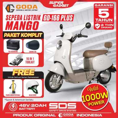 GODA 166 PLUS MANGO Sepeda Listrik 48V 20AH Garansi Resmi Reguler Pink