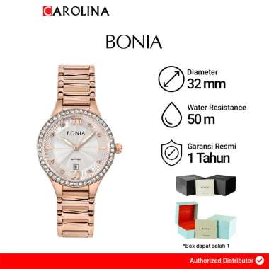 Jam Tangan Wanita BONIA Elegance B10700-2513S Silver Dial Rose Gold Stainless Steel Strap [ JAKARTA