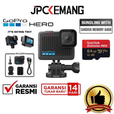 JPC KEMANG GoPro HERO Compact 4K Action Camera Go Pro Action Cam GARANSI RESMI with Memory 64GB