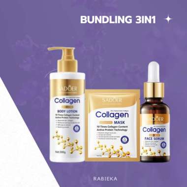 Paket bundling SADOER collagen body lotion serum mask