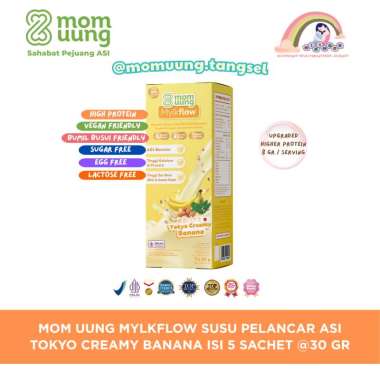 Mom Uung Mylkflow Susu Pelancar ASI Booster Momuung Rasa Tokyo Creamy Banana Isi 5 Sachet Per Kotak 