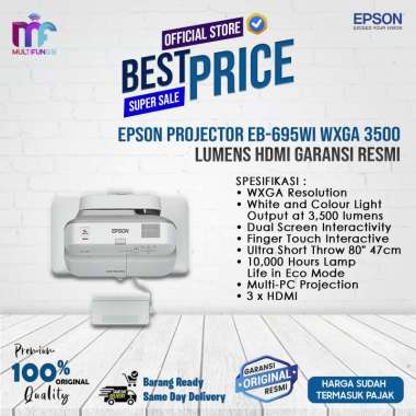 Epson Projector EB-695Wi WXGA 3500 LUMENS HDMI Garansi Resmi